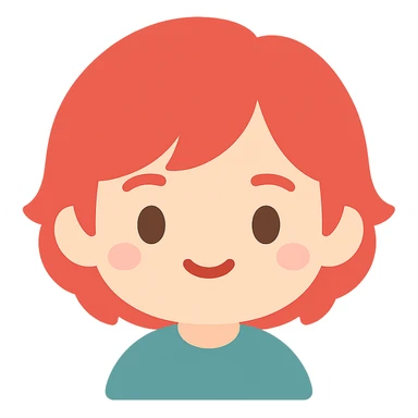 chibi character with red hair, cute expression sticker