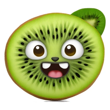 Kiwi fruit shaped as a cat sticker