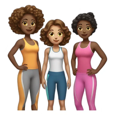Three girls in gym attire  sticker