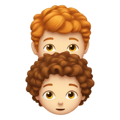 Ginger boy kissing brunette boy sticker