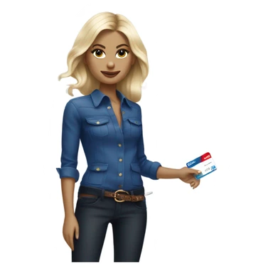 Blonde Ralph lauren women cutting credit card in half  sticker