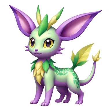 Shiny Exotic Cute Adorable Majestic Ethereal Sparkly Flygon-Espeon-Leafeon-Shaymin-Hybrid-Creature with pattern-markings sticker