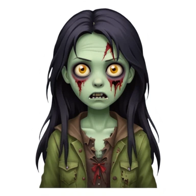 girl zombie with dark long hair sticker