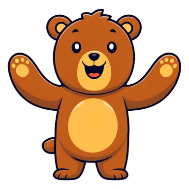 Enthusiastic bear with "wowser" expression, extremely excited and energetic sticker