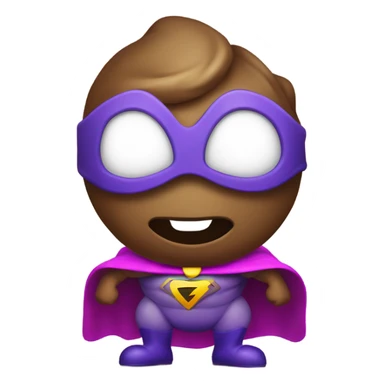 Poop super hero sticker