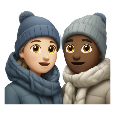 Couple in winter sticker