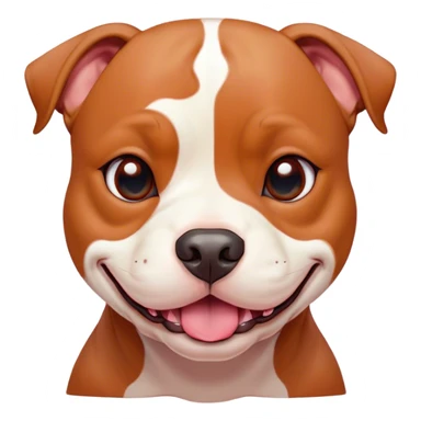 Cinematic Comical Red/Fawn Staffordshire Bull Terrier Portrait Emoji, Head tilted dramatically with an exaggeratedly amused expression, featuring a striking red/fawn Fur with bold white accents, wide, expressive dark eyes filled with playful disbelief, Simplified yet hilariously expressive features, highly detailed, glowing with a slightly sassy glow, high shine, dramatic yet playful, stylized with an air of cheeky mischief, bright and endearing, soft glowing outline, capturing the essence of a spirited and over-the-top guardian, so meme-worthy it feels like it could side-eye its way into internet fame instantly! sticker