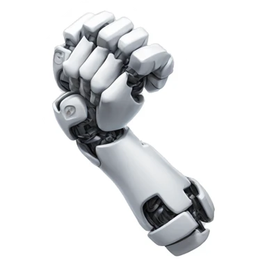 Flexing white mechanical cyborg bicep sticker