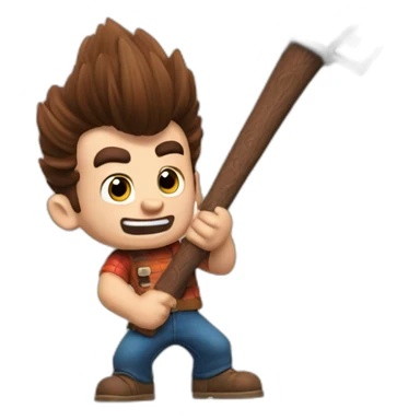 jimmy neutron with axe sticker