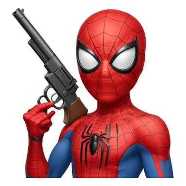 Spiderman with gun sticker