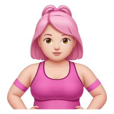 a pretty bratz fair girl in pink workout clothes (fat) sticker