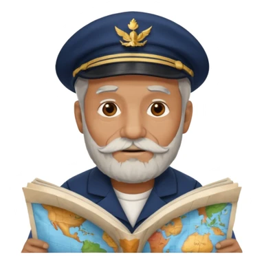 old sailor with a map sticker