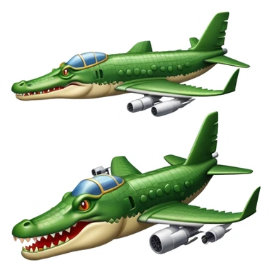 Un avión con cabeza de cocodrilo disparando bombas sticker