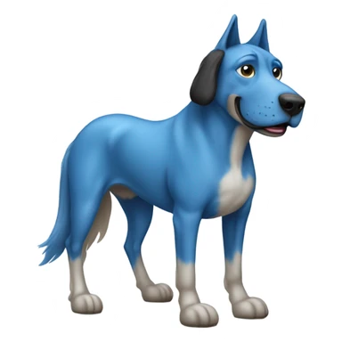 Blue dog on horse sticker