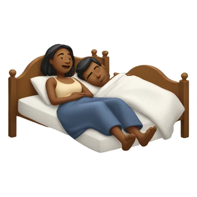 woman and man laying in bed sticker