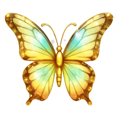 Shiny sparkly glass crystal butterfly sticker