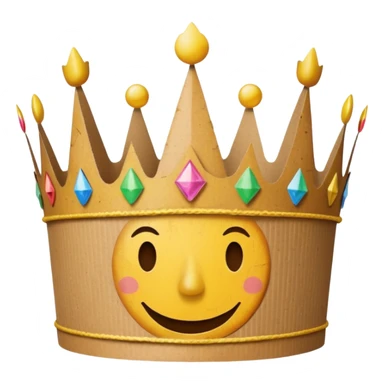cardboard crown with happy birthday on it sticker
