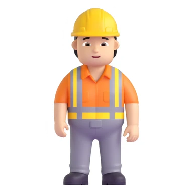 construction worker wearing a yellow hard hat sticker