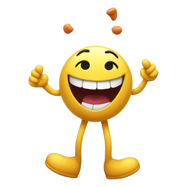 Candy with very open mouth, very happy, with arms and legs, insane and crazy sticker