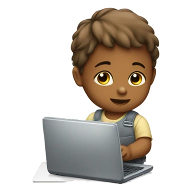 baby working on a computer sticker