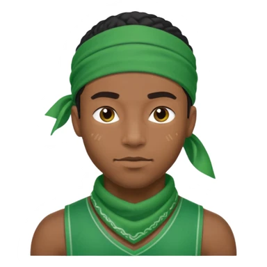 athletic black man, green bandana sticker