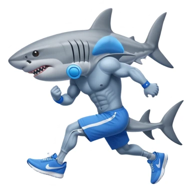 Shark with legs wearing blue Nikes sticker
