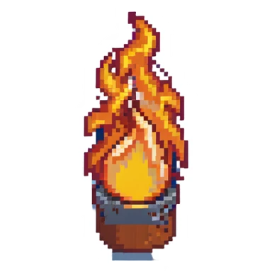 top fire end cap, flame tip pointing up, orange and yellow sticker