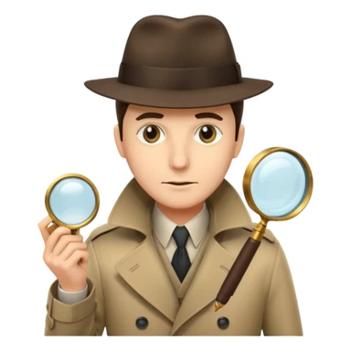 classic detective with magnifying glass sticker