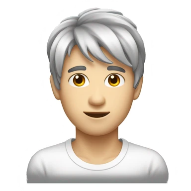 Emoji d’un homme avec des couettes les cheveux noirs la peau blanche et les yeux noirs sticker