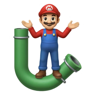 Mario se tient sur un tuyau de Mario Bros sticker