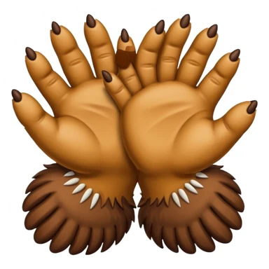 emoji handshake, one hand is a bear claw sticker