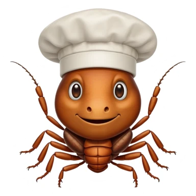 Cockroach with chef hat sticker