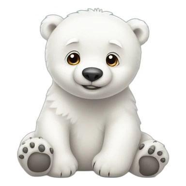 love cute polar bear sticker