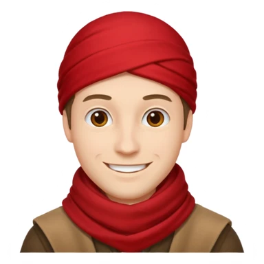 a man with red scarf  sticker