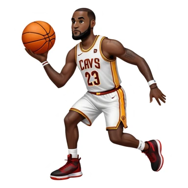 LeBron spinning a basketball sticker