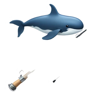 Fishing rod with a whale on the hoo sticker