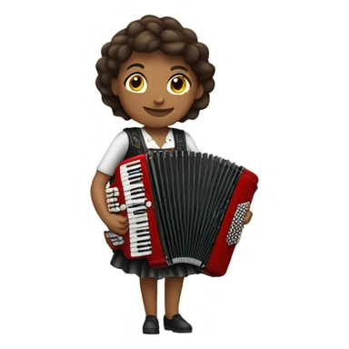 Brunette woman playing the accordion sticker