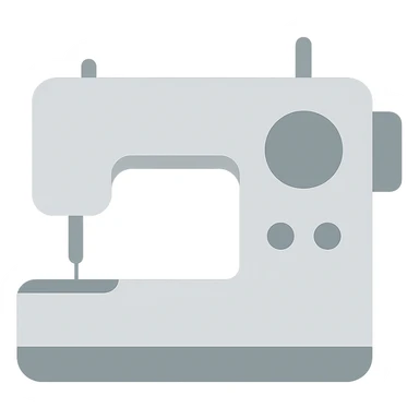 A minimalist sewing machine, suitable for a business presentation sticker