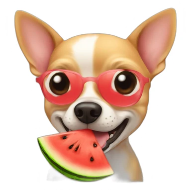 chihuahua eating watermelon sticker