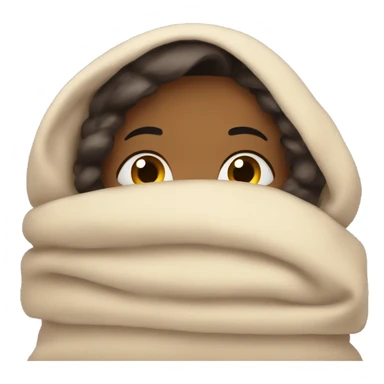 Girl in blanket cozy eyes closed  sticker