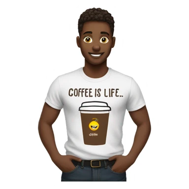 Student with a tshirt Saying Coffee is life  sticker