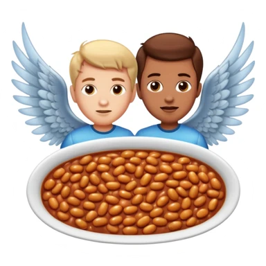 Create baked beans with teenager boys people’s faces on them and put wings on them sticker