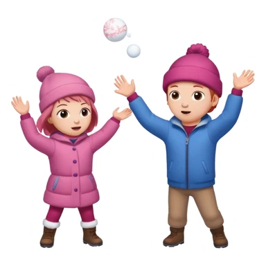 snowball fight pair sticker
