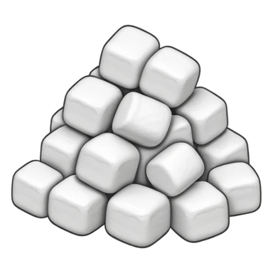 a small pile of marshmallows, simple, clear sticker
