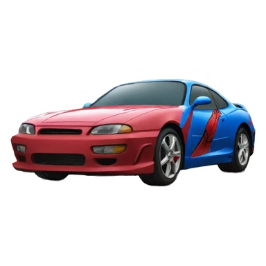Create an image of a car in the colours of SPIDERMAN  sticker