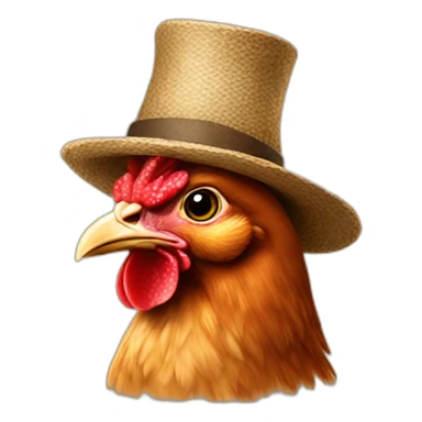 hen with a hat sticker