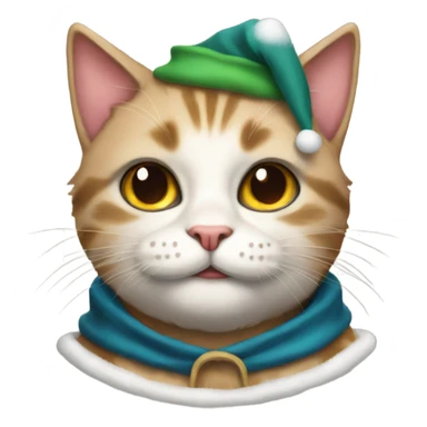 santa cat boy portrait sticker