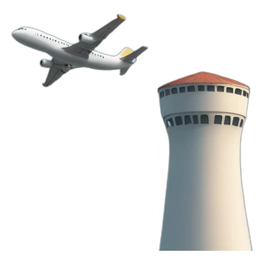 Plane beside tower sticker