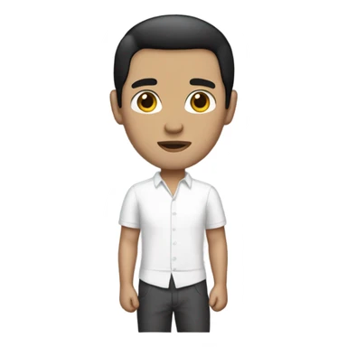 white man black hair in a small white skirt sticker