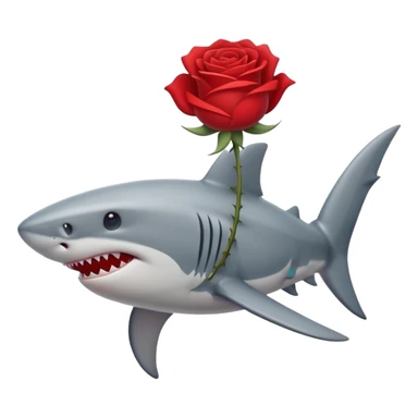 Shark with rose sticker